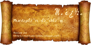 Muntyán Ádám névjegykártya